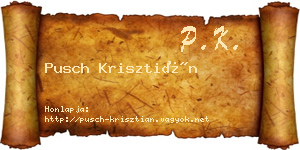 Pusch Krisztián névjegykártya